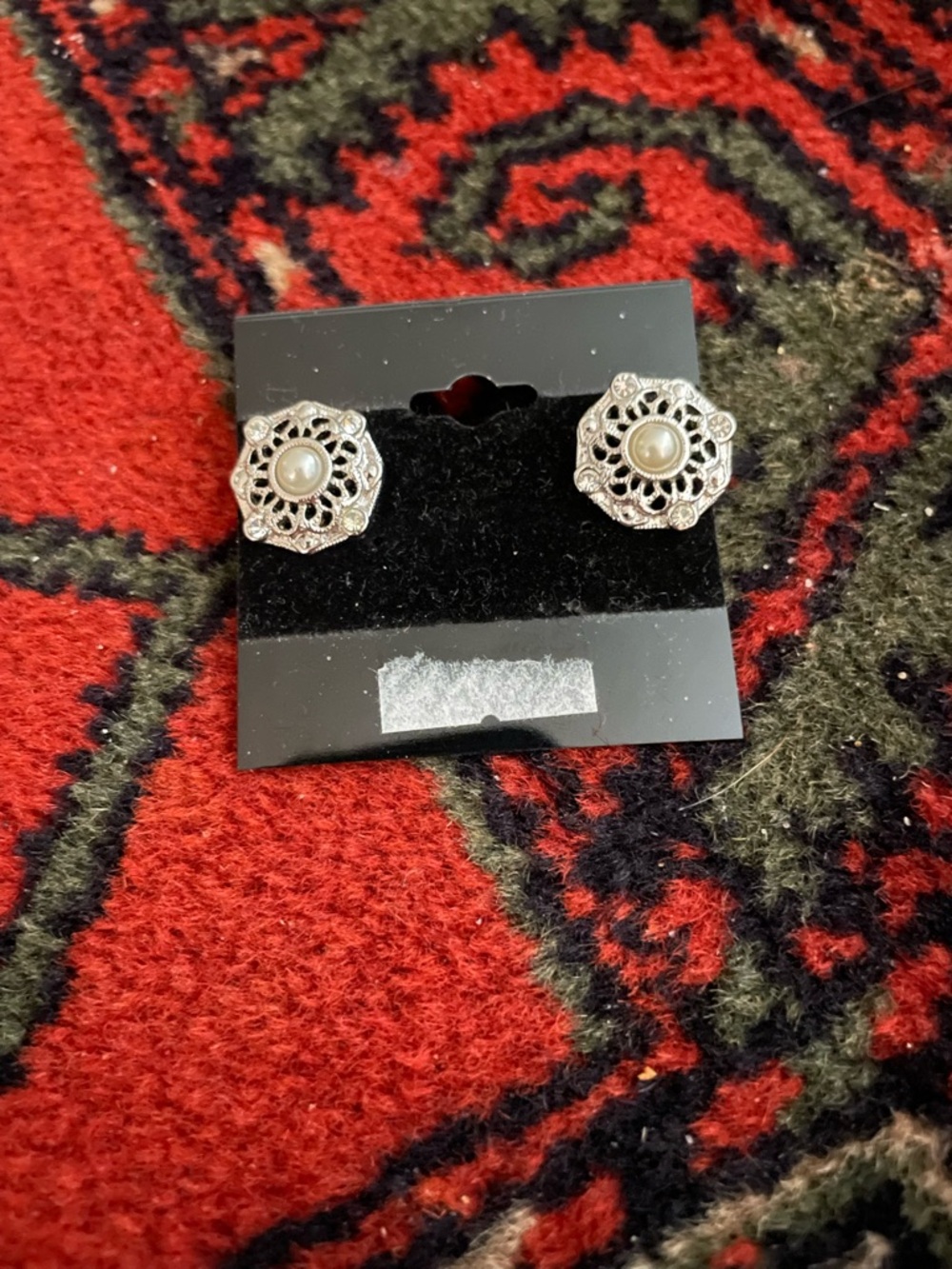 Pearl stud earrings